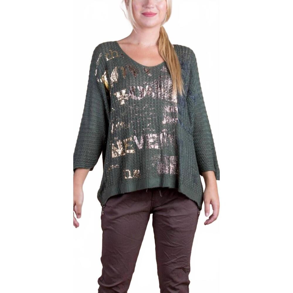 NEW GIGI MODA lustro knit sweater in olive
